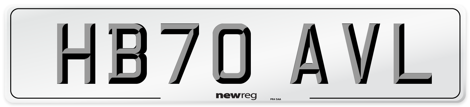 HB70 AVL Front Number Plate