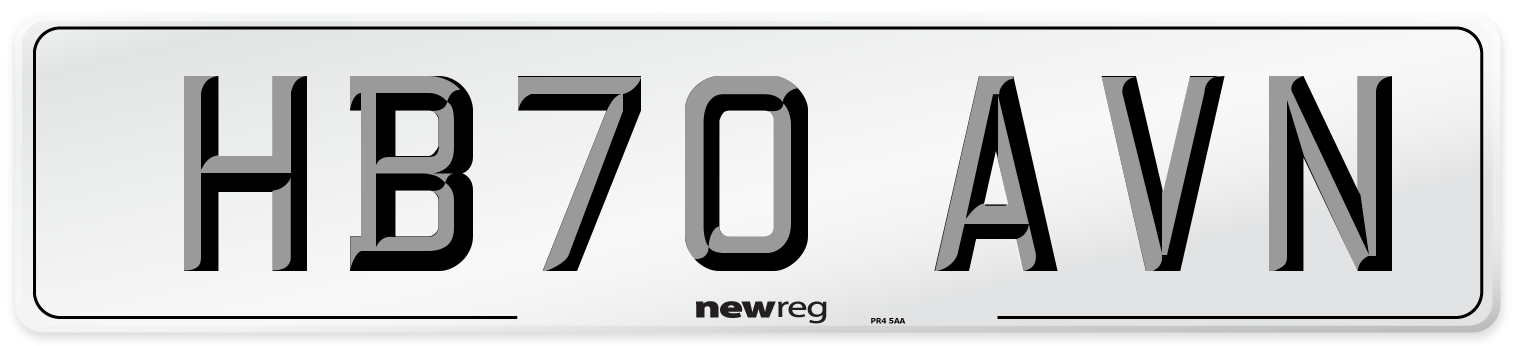HB70 AVN Front Number Plate