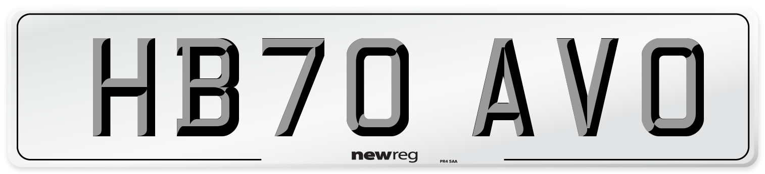 HB70 AVO Front Number Plate