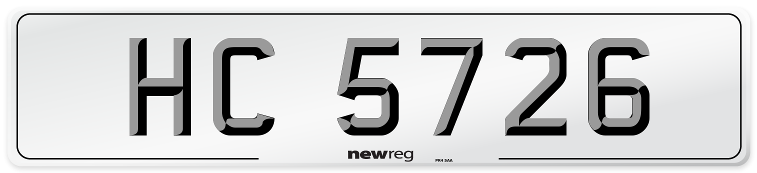 HC 5726 Front Number Plate