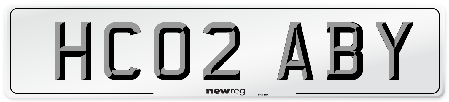 HC02 ABY Front Number Plate