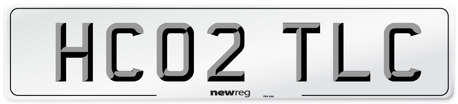 HC02 TLC Front Number Plate