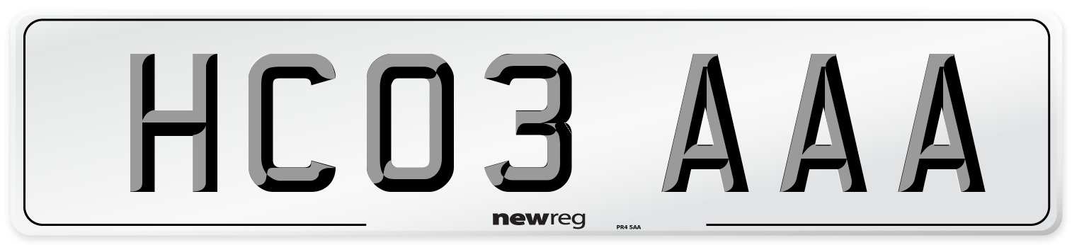 HC03 AAA Front Number Plate