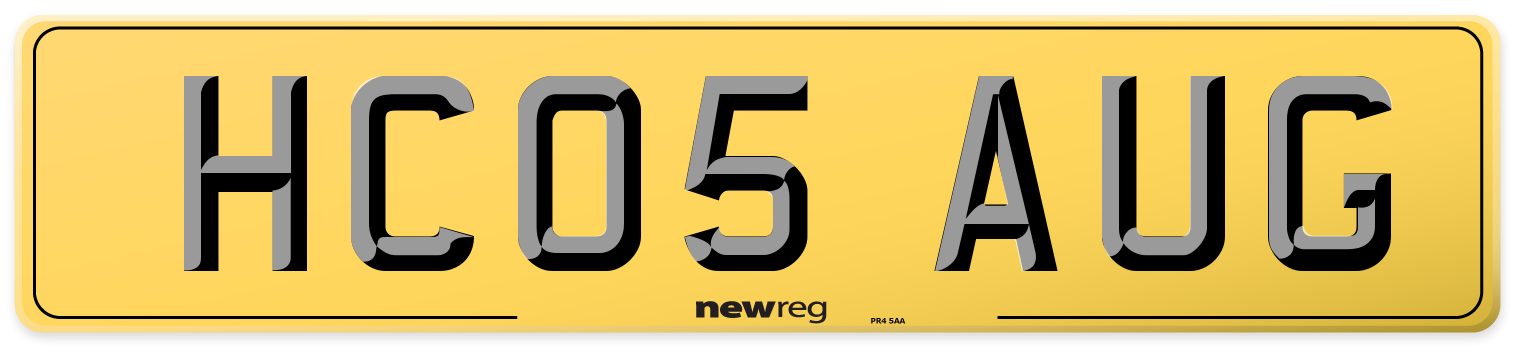 HC05 AUG Rear Number Plate