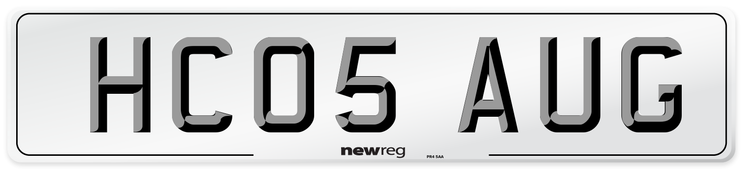 HC05 AUG Front Number Plate