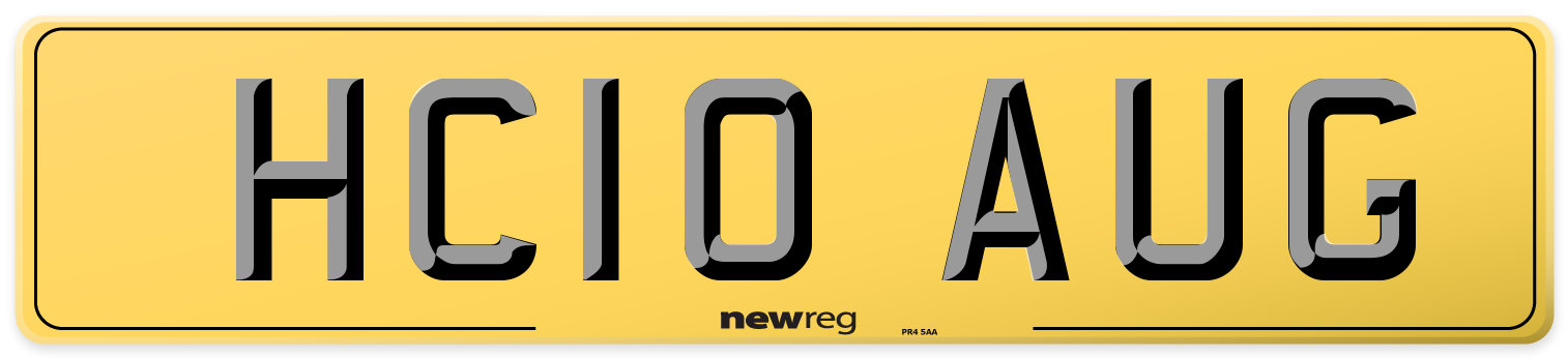 HC10 AUG Rear Number Plate