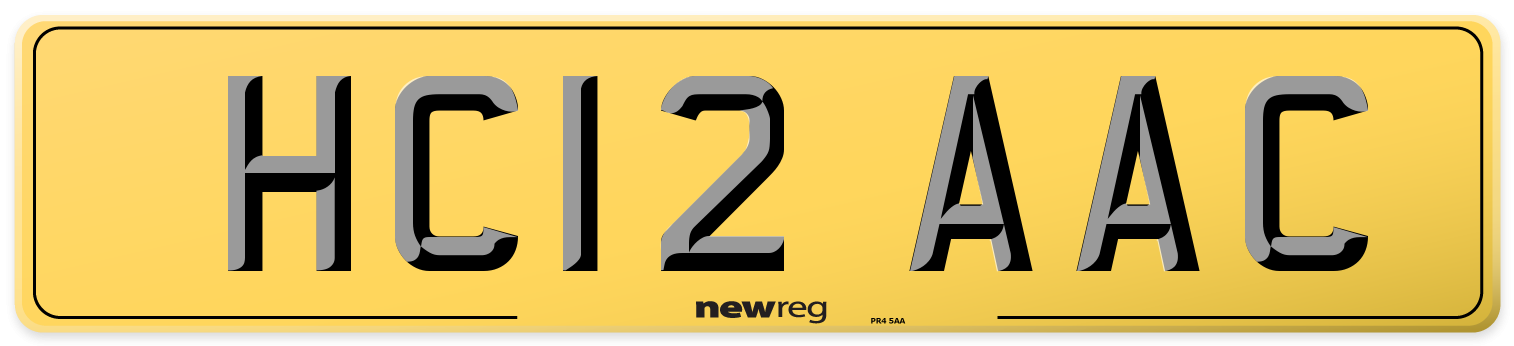 HC12 AAC Rear Number Plate