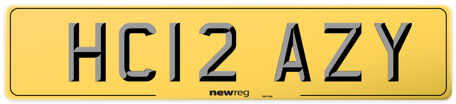 HC12 AZY Rear Number Plate