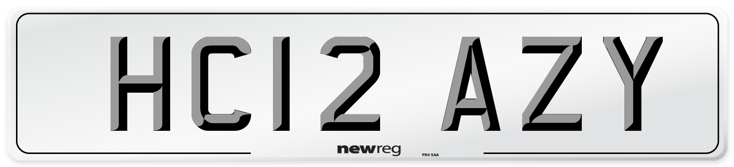 HC12 AZY Front Number Plate