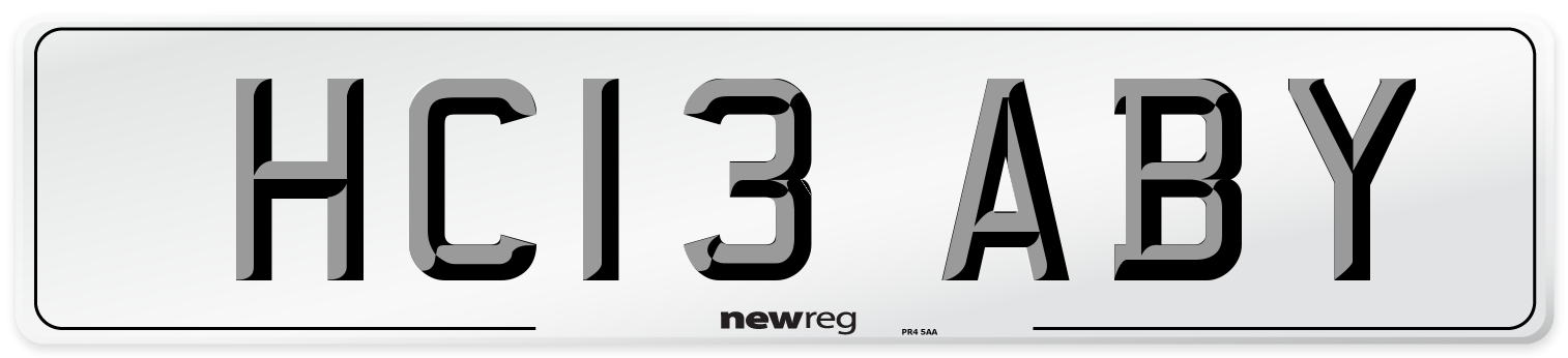 HC13 ABY Front Number Plate