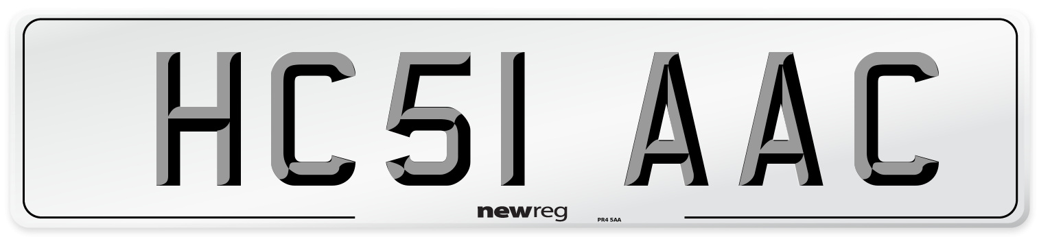 HC51 AAC Front Number Plate