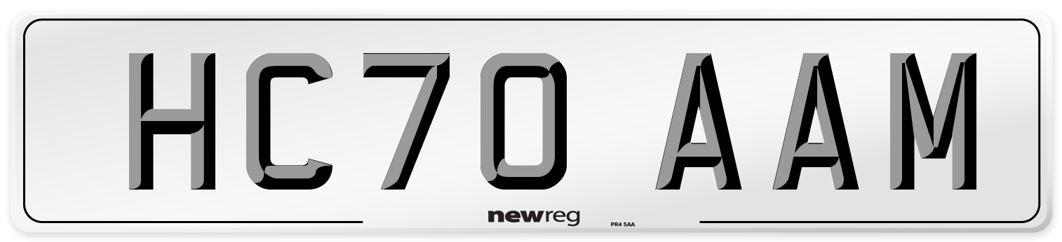 HC70 AAM Front Number Plate