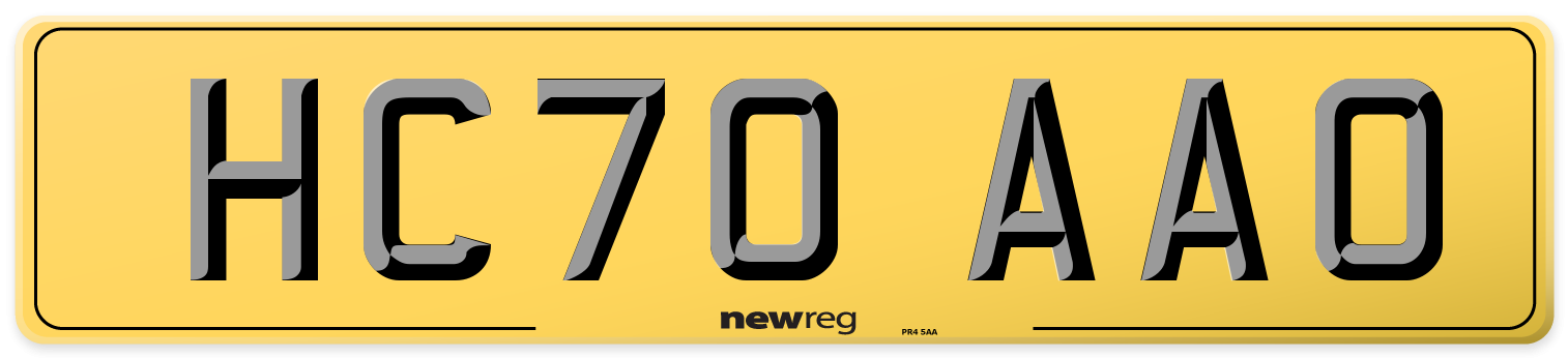 HC70 AAO Rear Number Plate