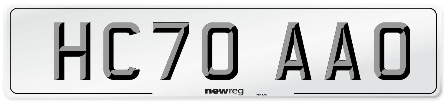 HC70 AAO Front Number Plate