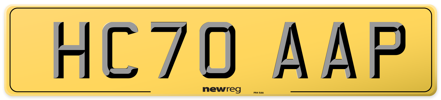 HC70 AAP Rear Number Plate