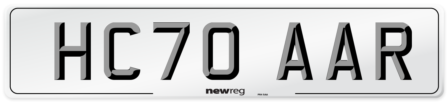 HC70 AAR Front Number Plate
