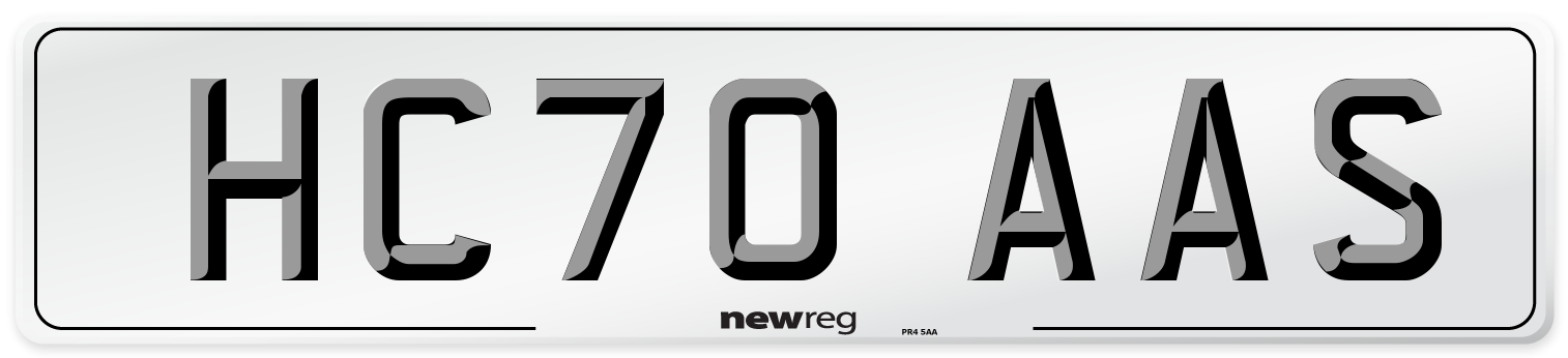 HC70 AAS Front Number Plate