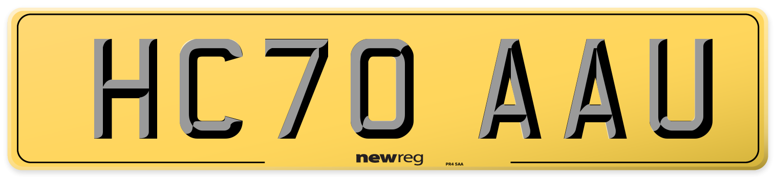 HC70 AAU Rear Number Plate
