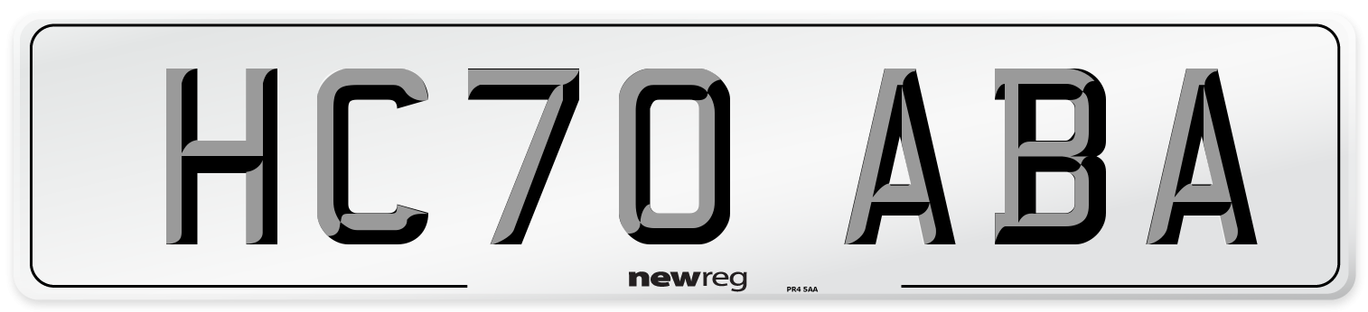 HC70 ABA Front Number Plate