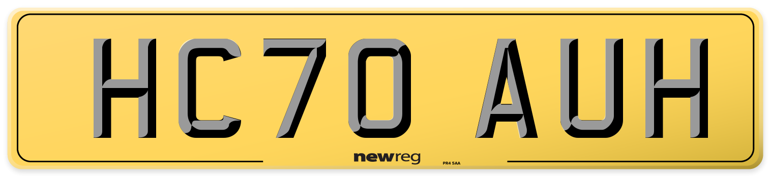 HC70 AUH Rear Number Plate