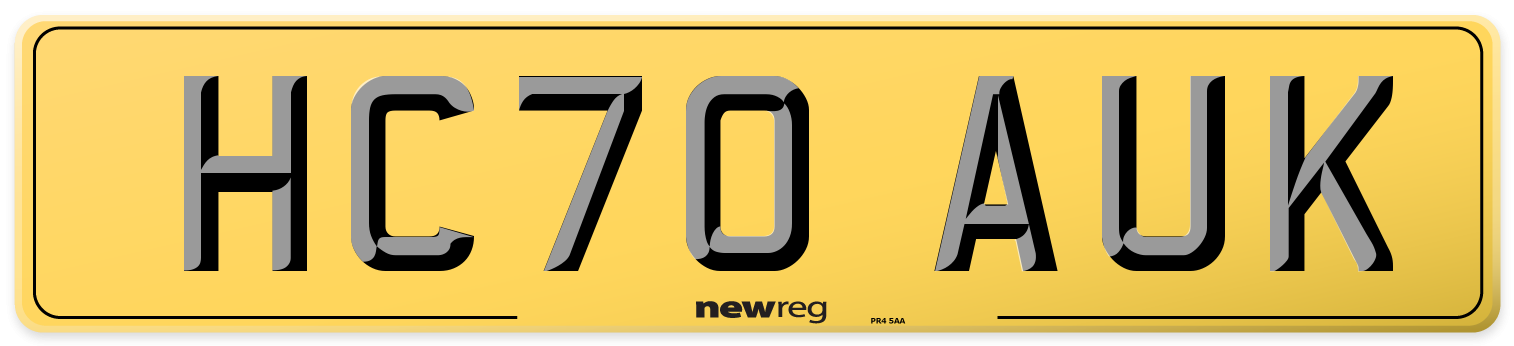HC70 AUK Rear Number Plate