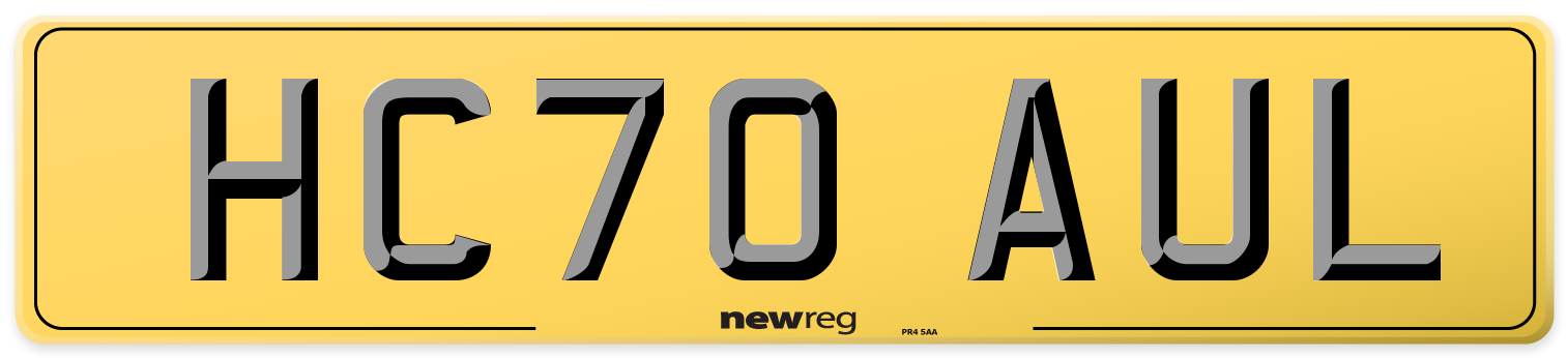 HC70 AUL Rear Number Plate