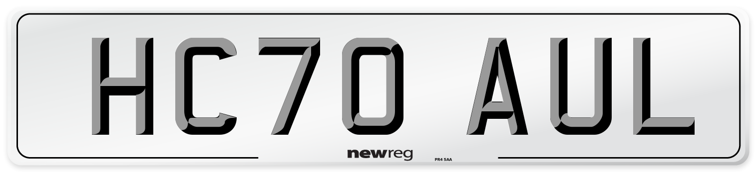 HC70 AUL Front Number Plate