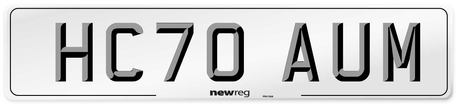 HC70 AUM Front Number Plate