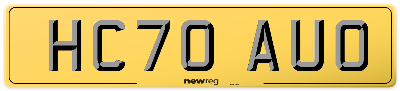 HC70 AUO Rear Number Plate