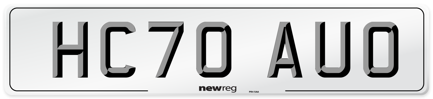 HC70 AUO Front Number Plate