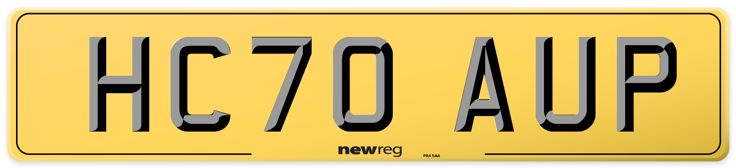 HC70 AUP Rear Number Plate