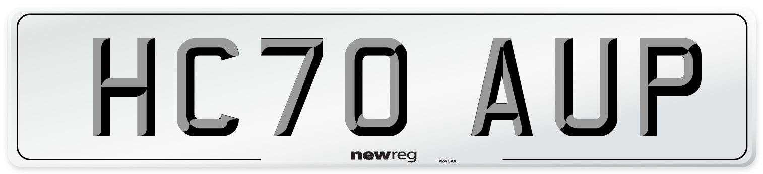 HC70 AUP Front Number Plate