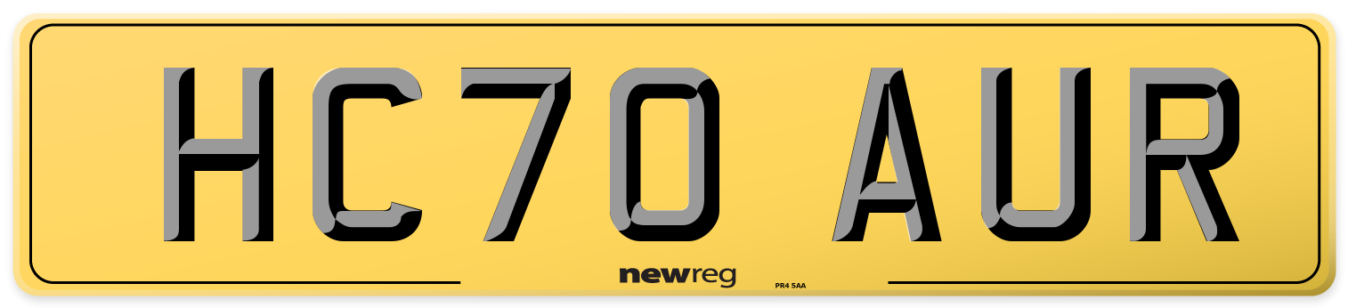 HC70 AUR Rear Number Plate