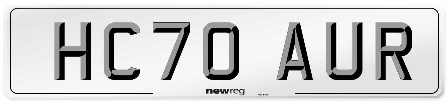HC70 AUR Front Number Plate