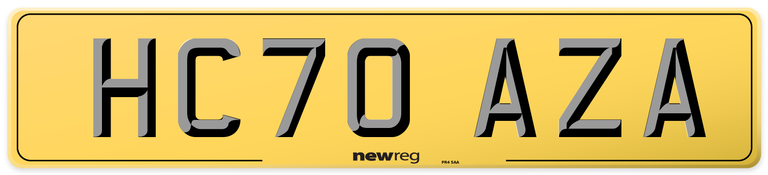 HC70 AZA Rear Number Plate