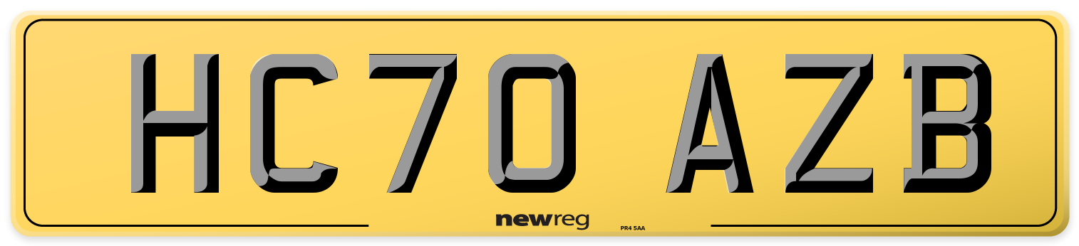 HC70 AZB Rear Number Plate