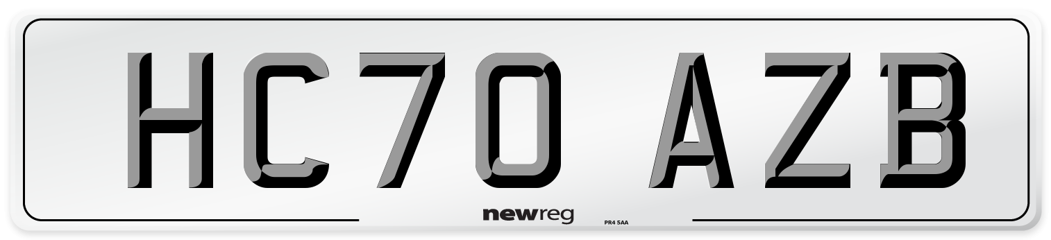 HC70 AZB Front Number Plate