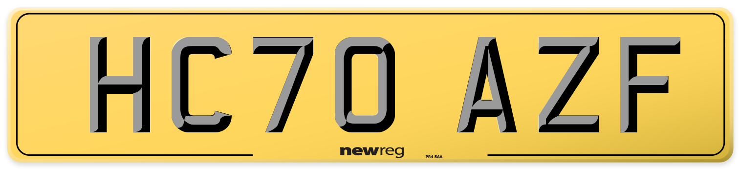 HC70 AZF Rear Number Plate