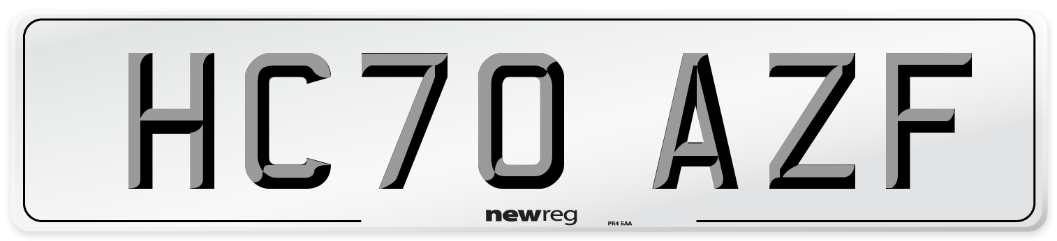HC70 AZF Front Number Plate
