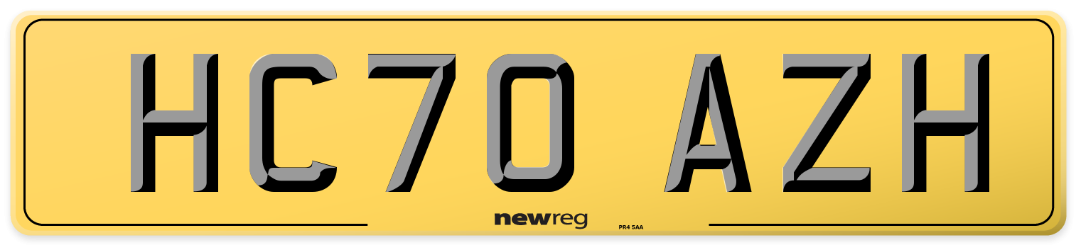 HC70 AZH Rear Number Plate