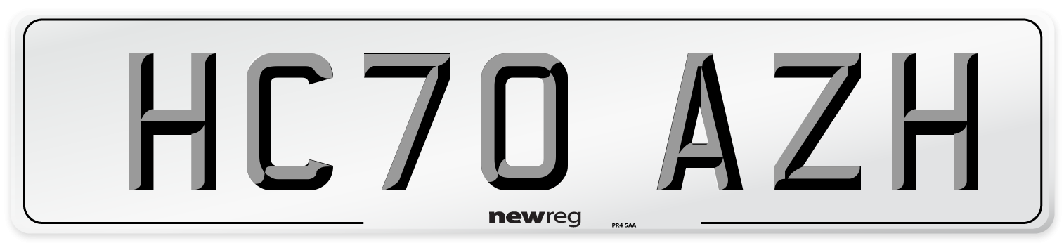HC70 AZH Front Number Plate