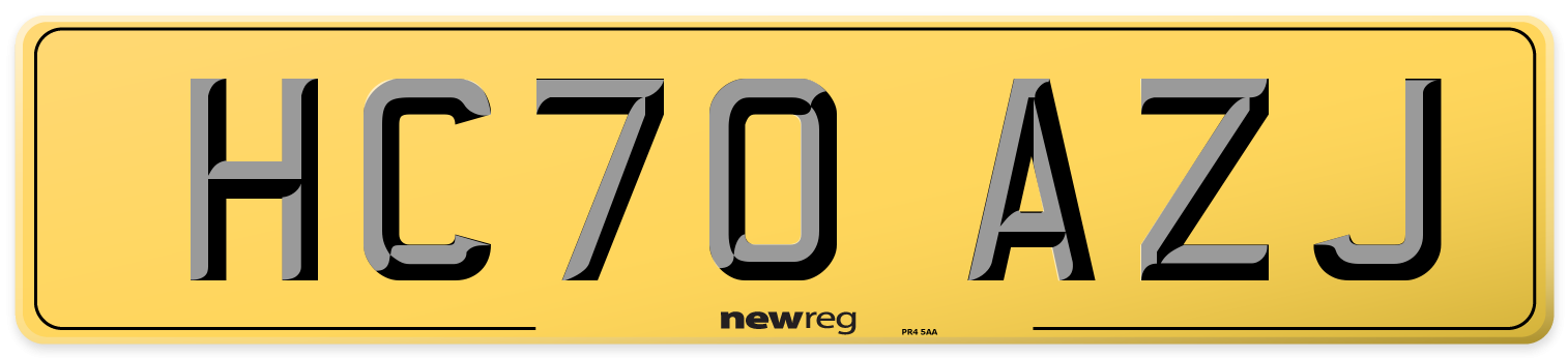 HC70 AZJ Rear Number Plate
