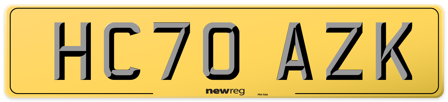 HC70 AZK Rear Number Plate
