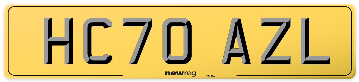 HC70 AZL Rear Number Plate