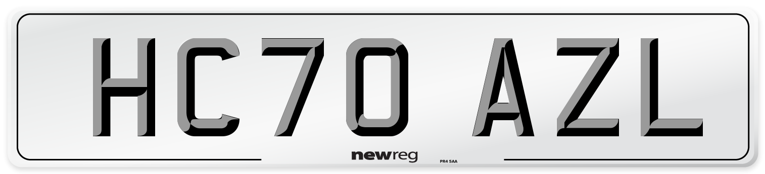 HC70 AZL Front Number Plate