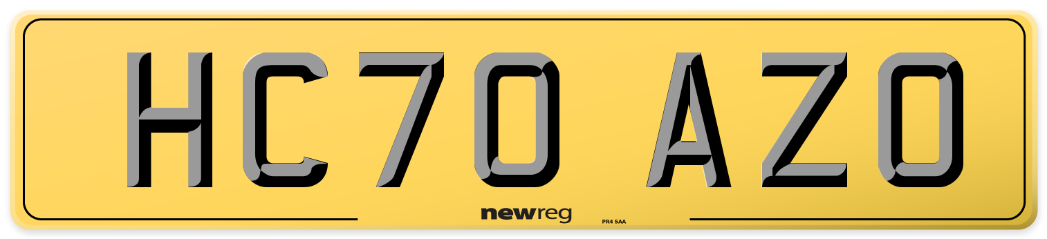 HC70 AZO Rear Number Plate