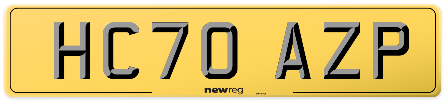 HC70 AZP Rear Number Plate