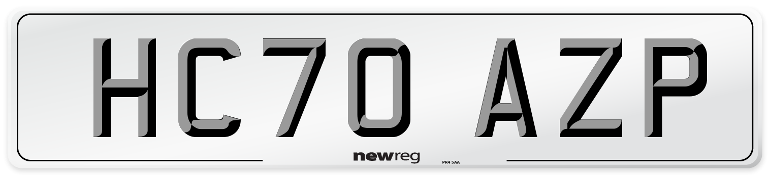 HC70 AZP Front Number Plate