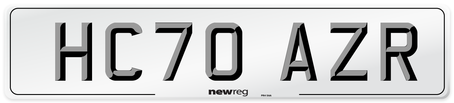 HC70 AZR Front Number Plate