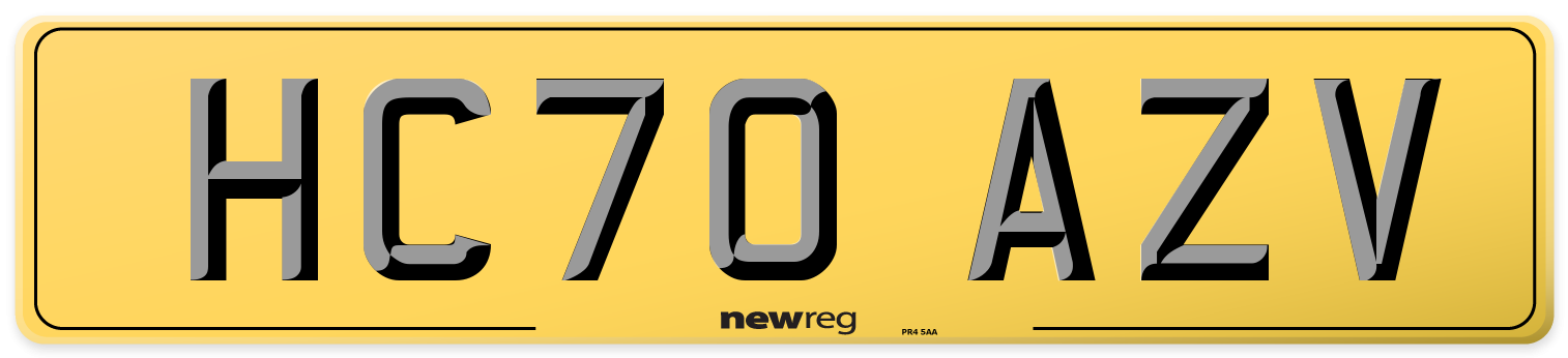 HC70 AZV Rear Number Plate